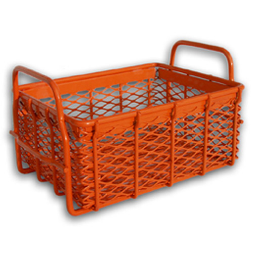 salco-flat-expanded-metal-basket-orange Powder Coating - Flat Expanded Metal Basket